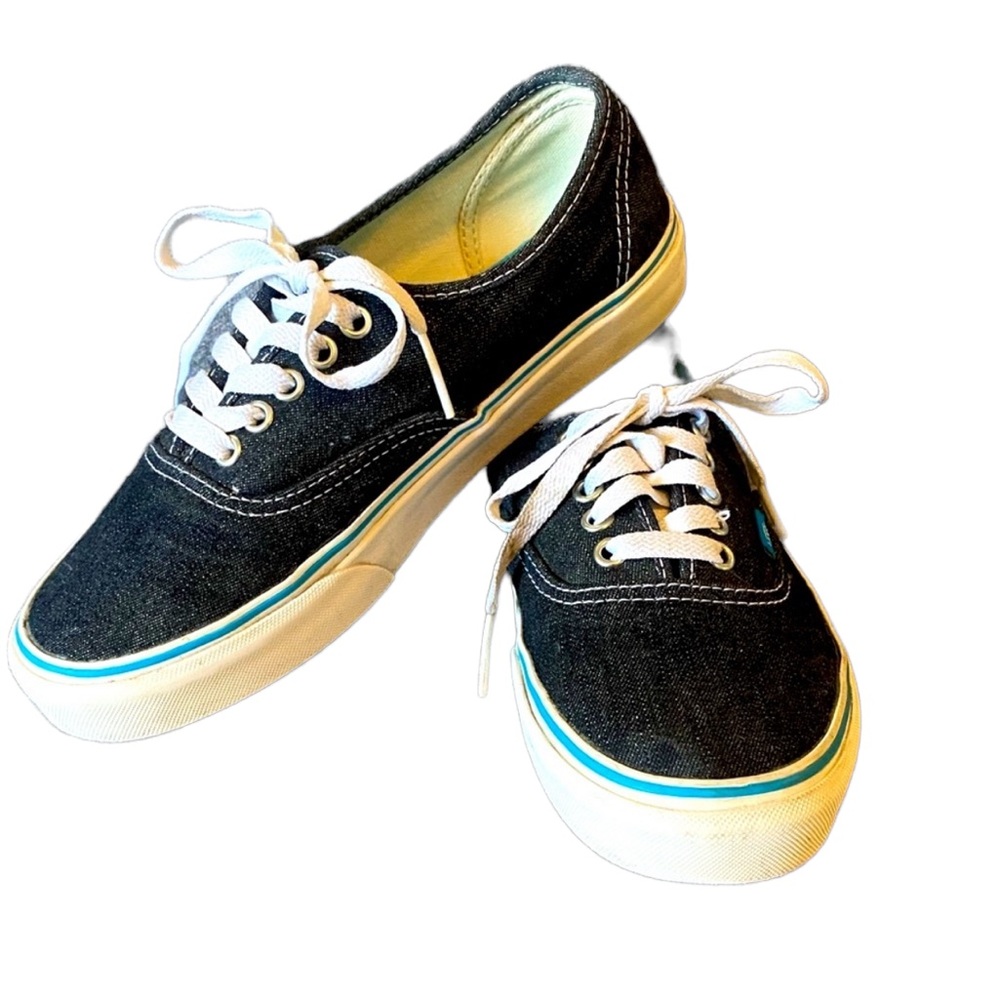 Blue denim Vans low top sneakers grunge